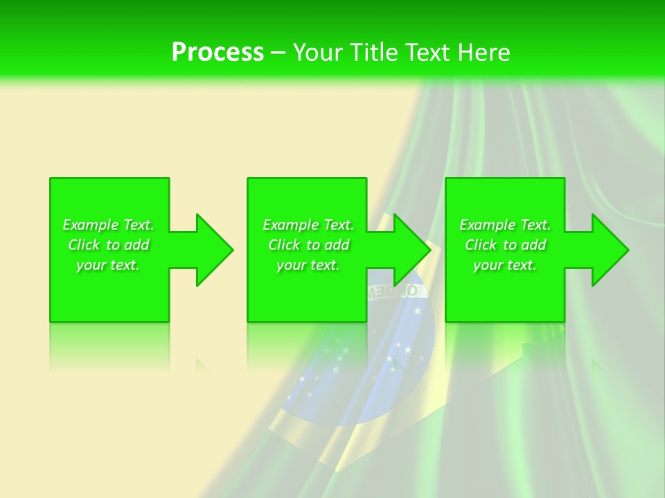 A Green And Yellow Background With The Flag Of Brazil PowerPoint Template