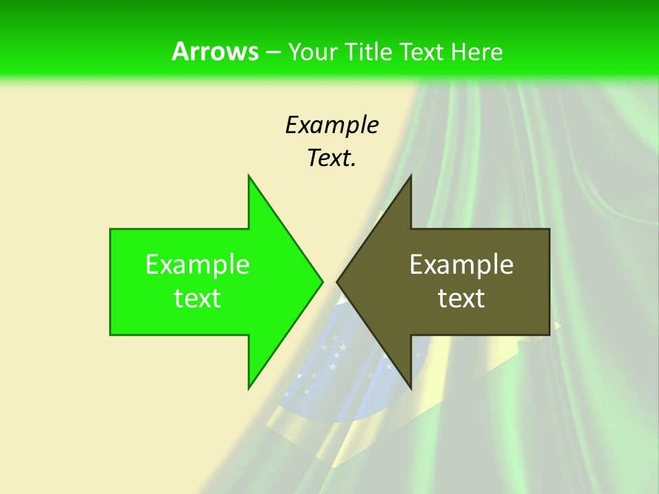 A Green And Yellow Background With The Flag Of Brazil PowerPoint Template