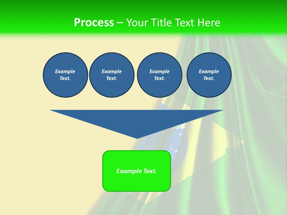 A Green And Yellow Background With The Flag Of Brazil PowerPoint Template