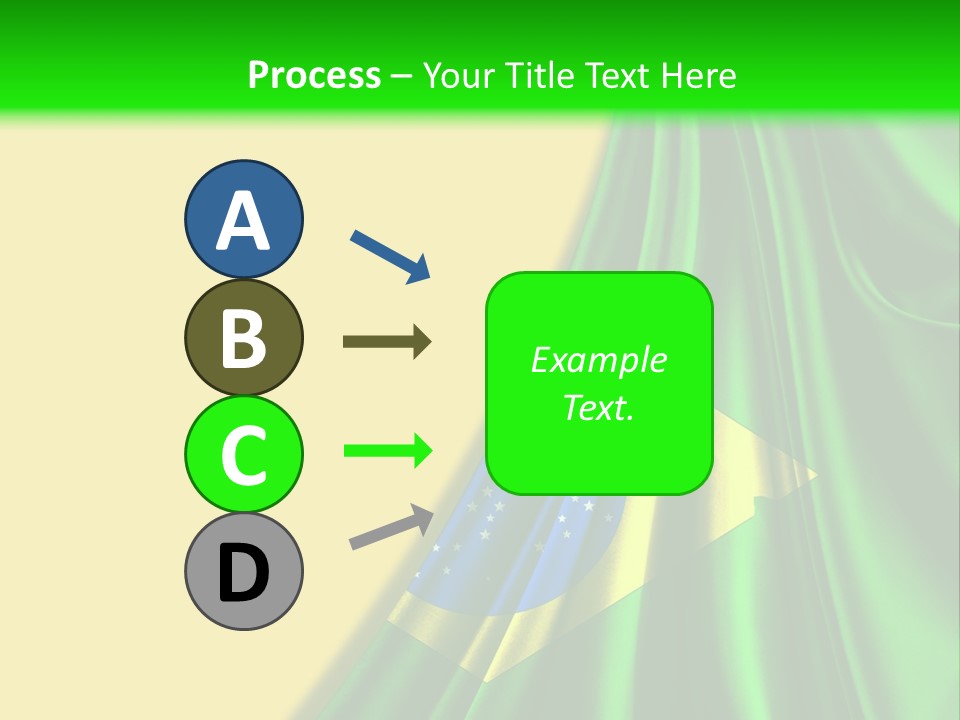 A Green And Yellow Background With The Flag Of Brazil PowerPoint Template