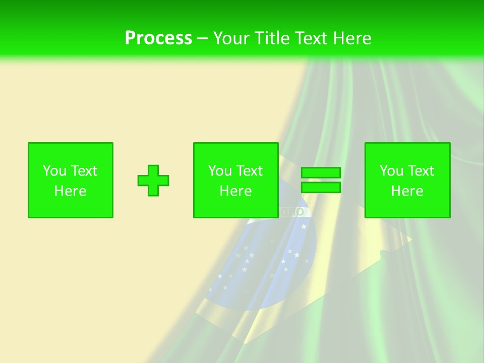 A Green And Yellow Background With The Flag Of Brazil PowerPoint Template