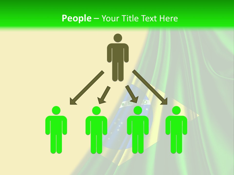A Green And Yellow Background With The Flag Of Brazil PowerPoint Template