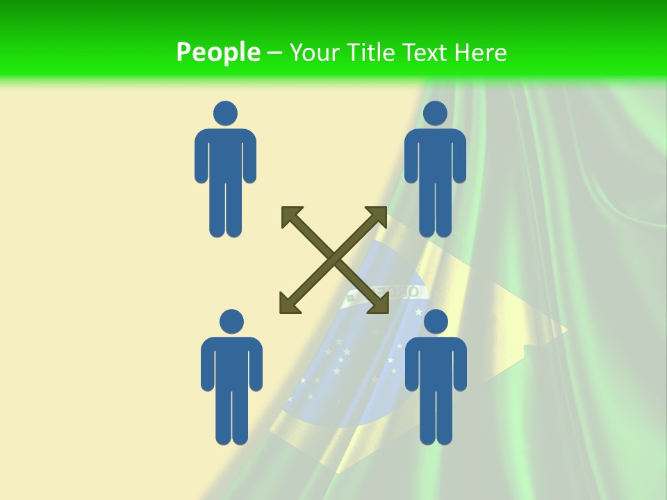 A Green And Yellow Background With The Flag Of Brazil PowerPoint Template