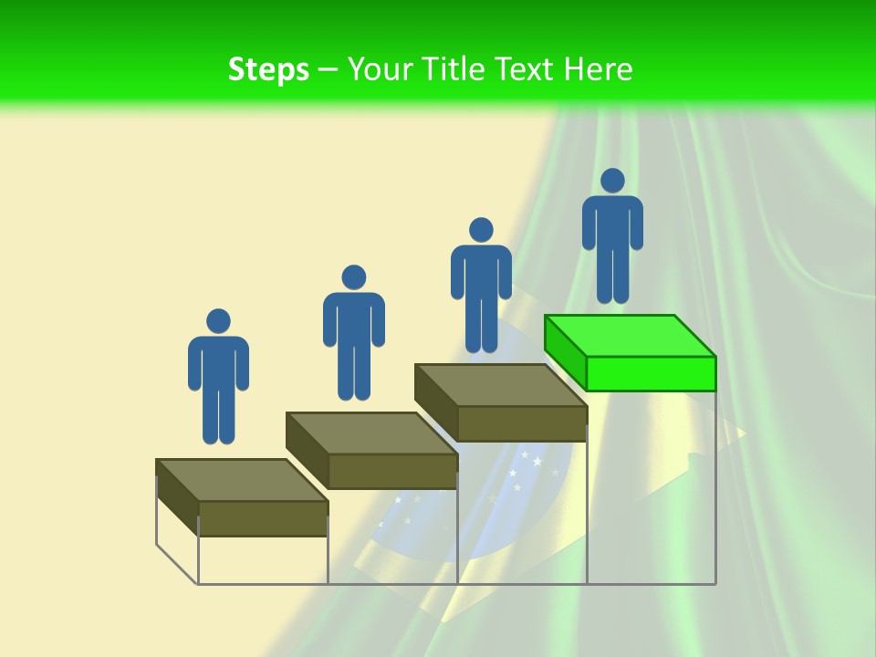 A Green And Yellow Background With The Flag Of Brazil PowerPoint Template