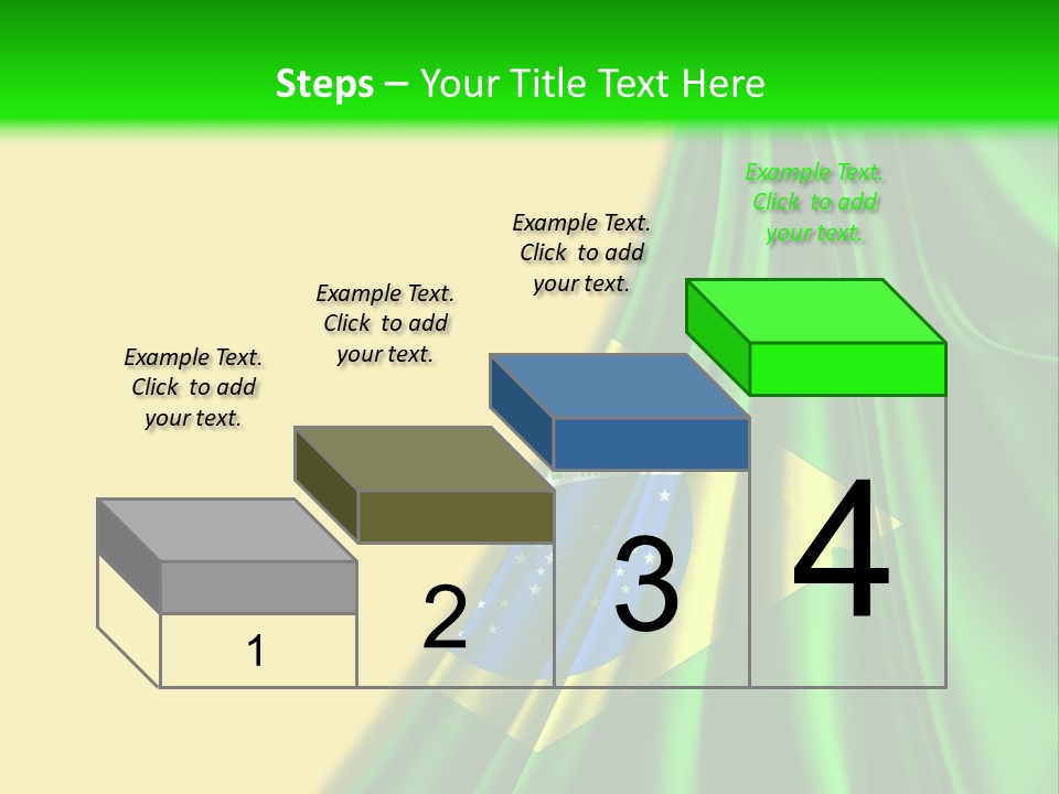 A Green And Yellow Background With The Flag Of Brazil PowerPoint Template