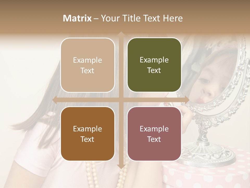 A Little Girl Brushing Her Teeth In Front Of A Mirror PowerPoint Template