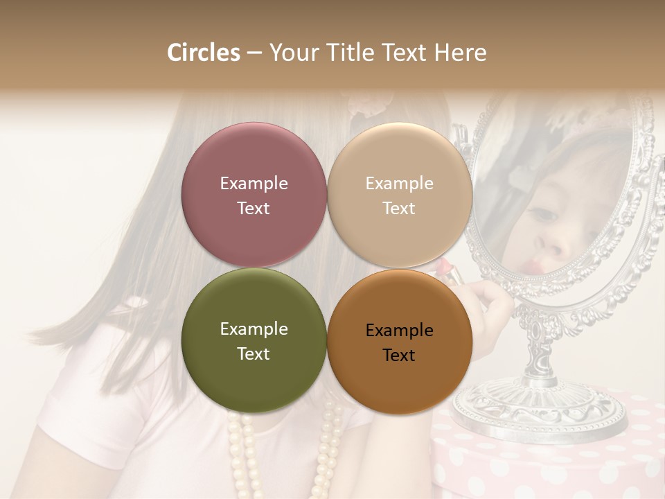 A Little Girl Brushing Her Teeth In Front Of A Mirror PowerPoint Template