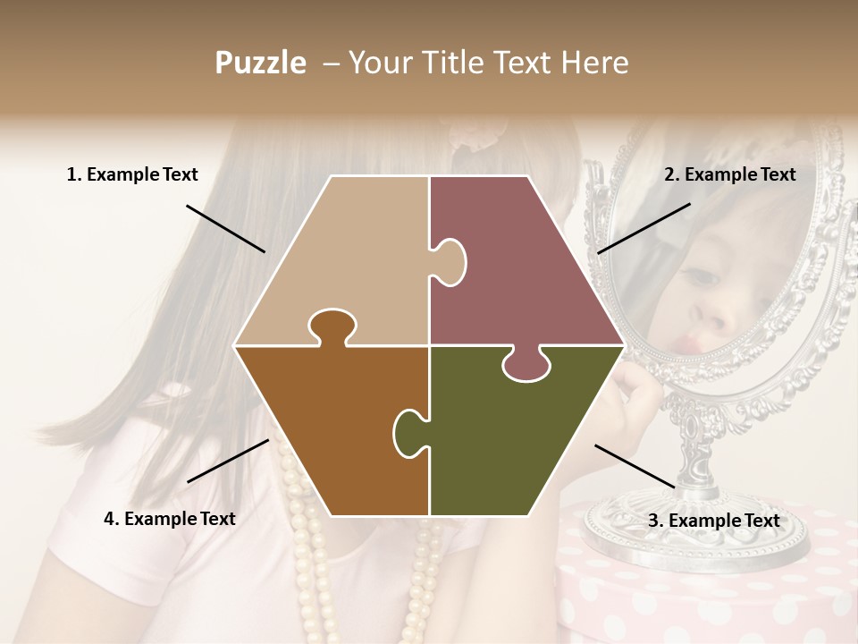 A Little Girl Brushing Her Teeth In Front Of A Mirror PowerPoint Template