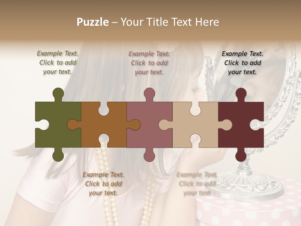 A Little Girl Brushing Her Teeth In Front Of A Mirror PowerPoint Template