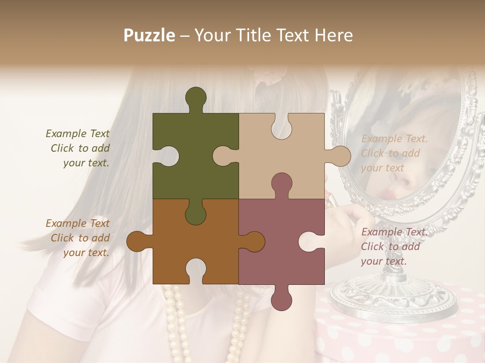 A Little Girl Brushing Her Teeth In Front Of A Mirror PowerPoint Template