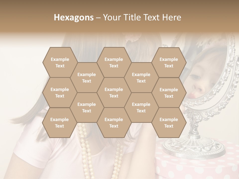 A Little Girl Brushing Her Teeth In Front Of A Mirror PowerPoint Template