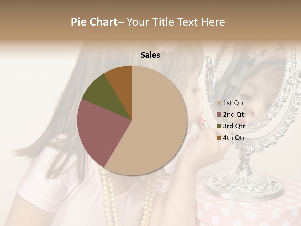 A Little Girl Brushing Her Teeth In Front Of A Mirror PowerPoint Template