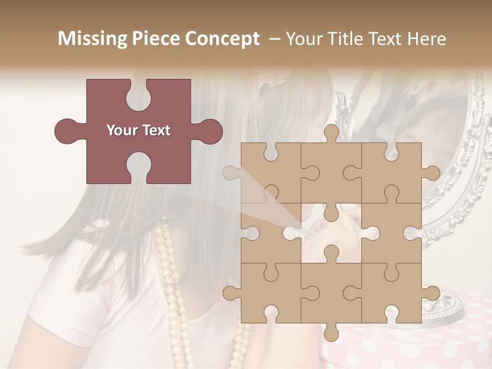 A Little Girl Brushing Her Teeth In Front Of A Mirror PowerPoint Template