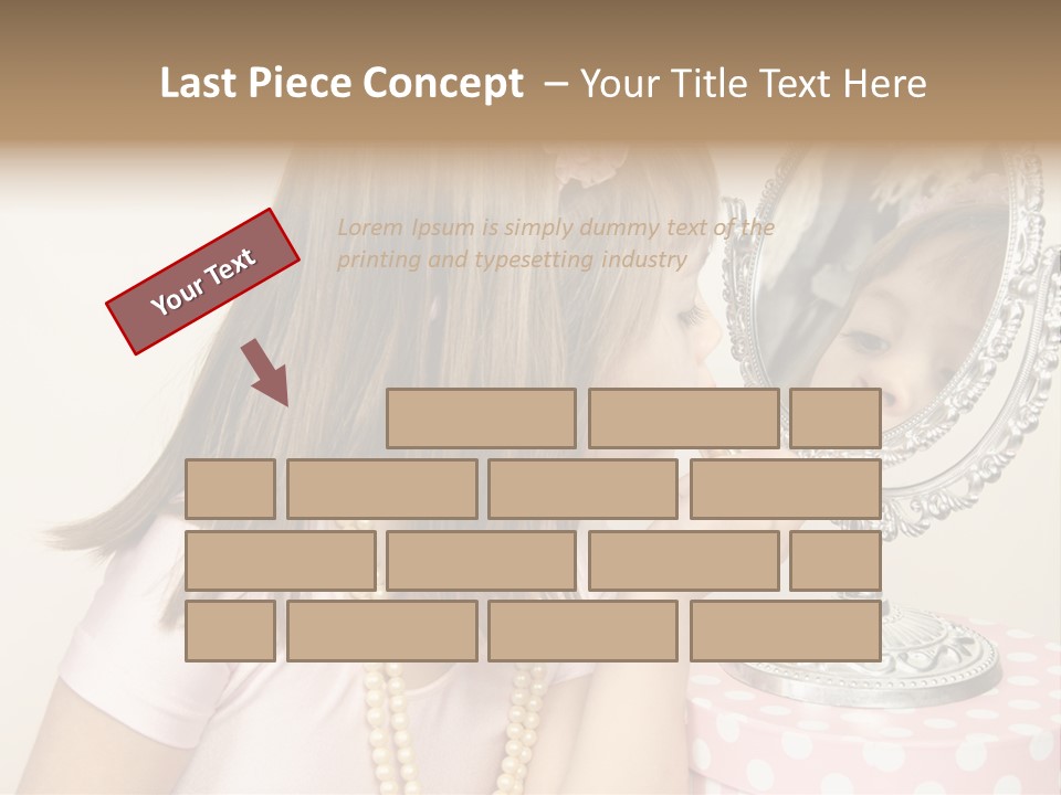 A Little Girl Brushing Her Teeth In Front Of A Mirror PowerPoint Template