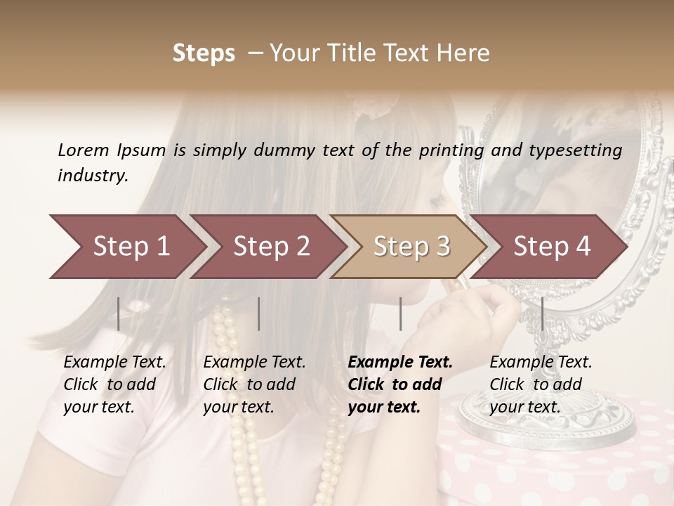 A Little Girl Brushing Her Teeth In Front Of A Mirror PowerPoint Template