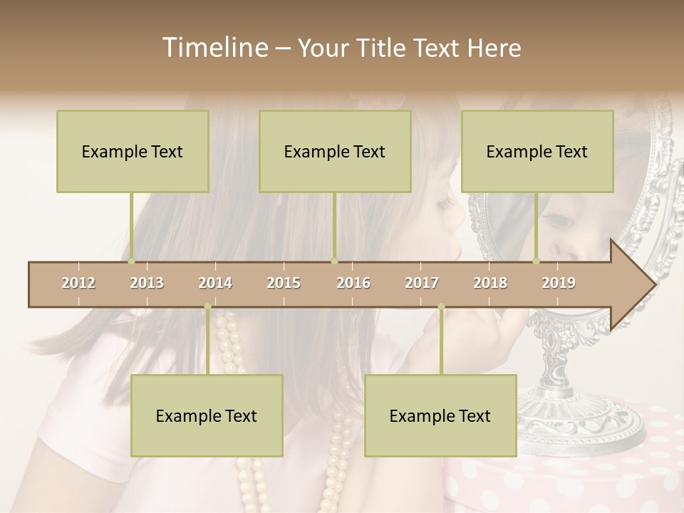 A Little Girl Brushing Her Teeth In Front Of A Mirror PowerPoint Template