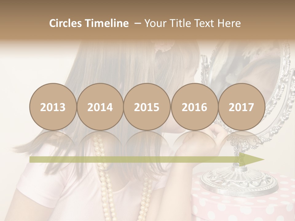 A Little Girl Brushing Her Teeth In Front Of A Mirror PowerPoint Template