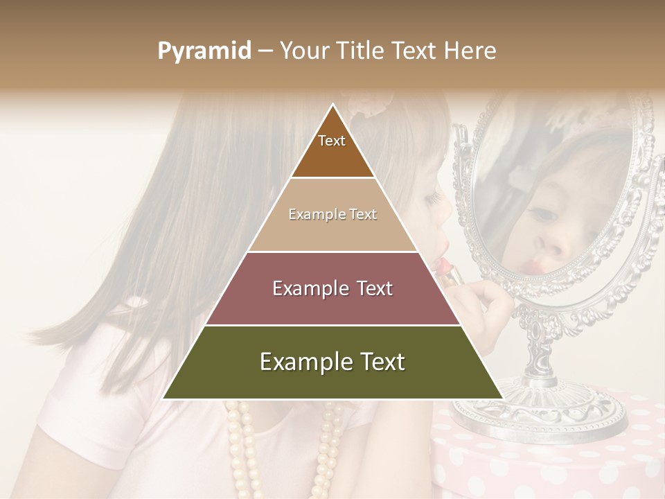 A Little Girl Brushing Her Teeth In Front Of A Mirror PowerPoint Template