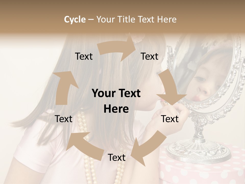 A Little Girl Brushing Her Teeth In Front Of A Mirror PowerPoint Template