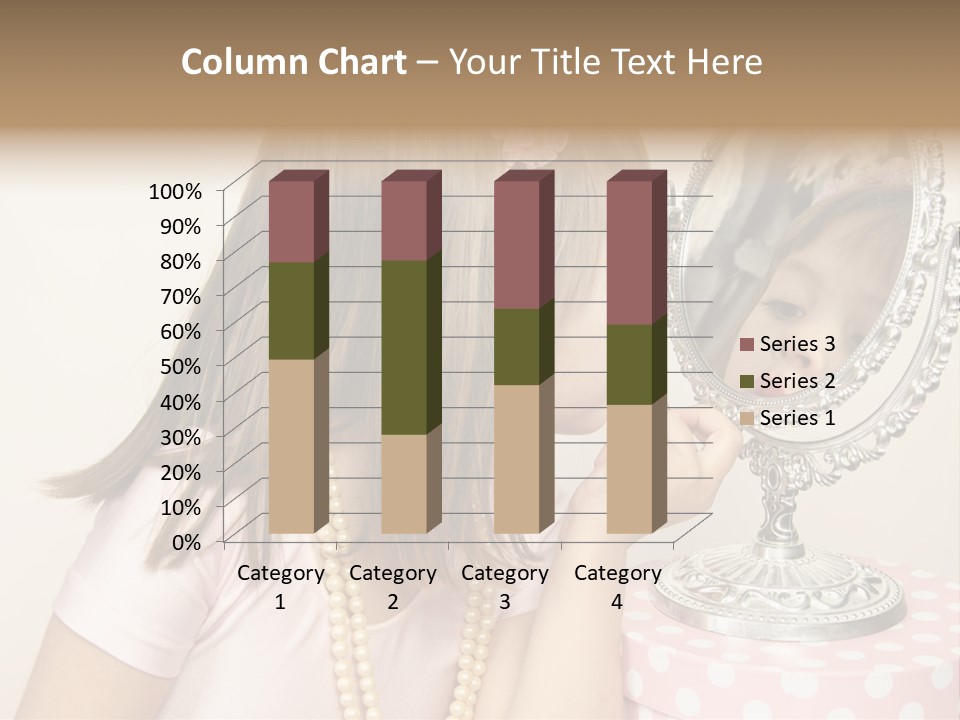 A Little Girl Brushing Her Teeth In Front Of A Mirror PowerPoint Template