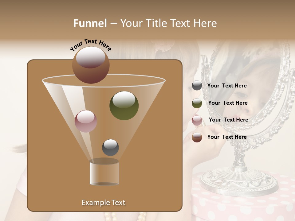 A Little Girl Brushing Her Teeth In Front Of A Mirror PowerPoint Template