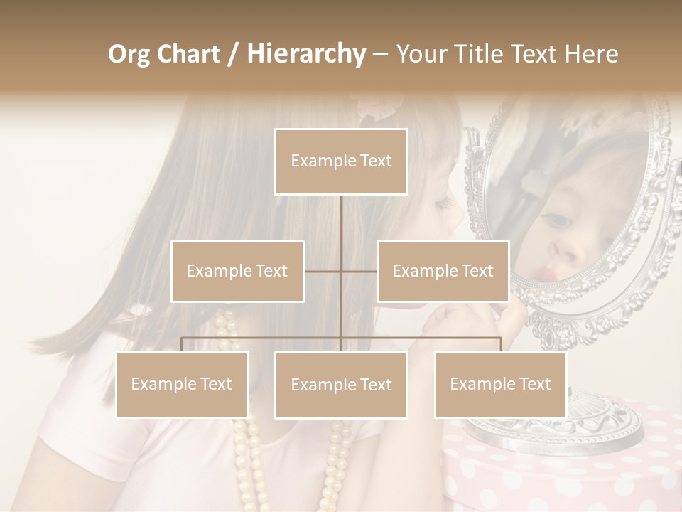 A Little Girl Brushing Her Teeth In Front Of A Mirror PowerPoint Template