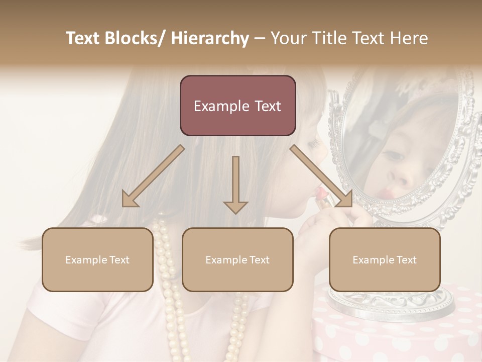 A Little Girl Brushing Her Teeth In Front Of A Mirror PowerPoint Template