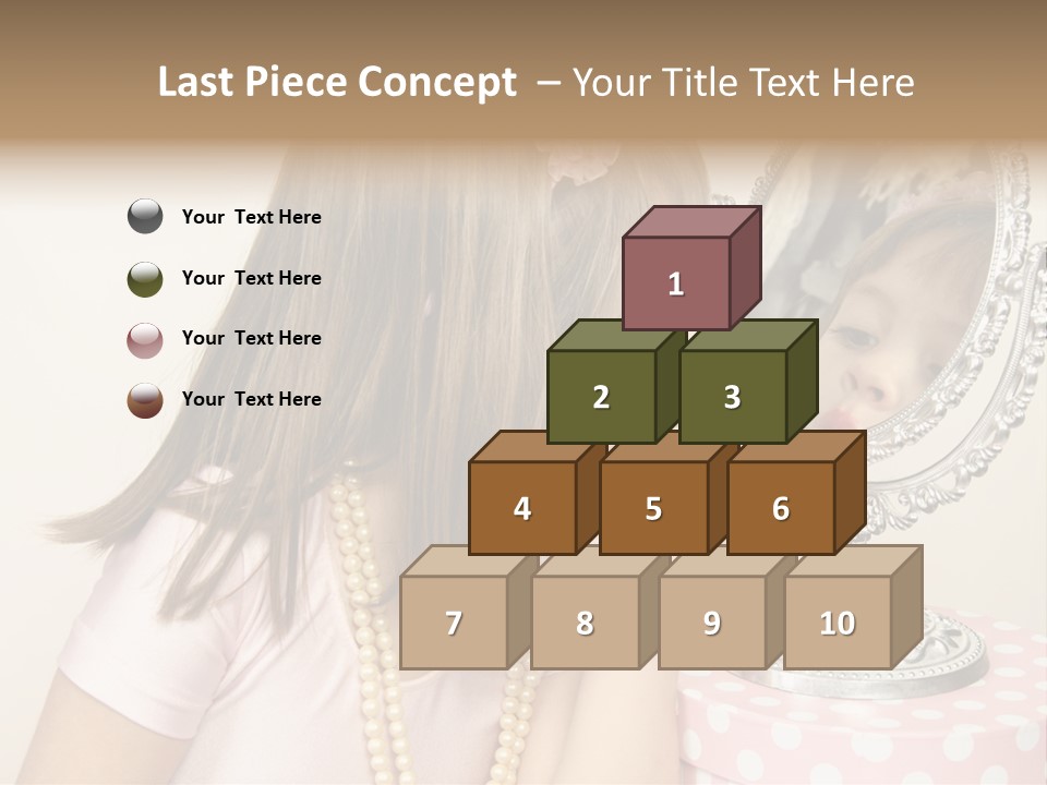 A Little Girl Brushing Her Teeth In Front Of A Mirror PowerPoint Template