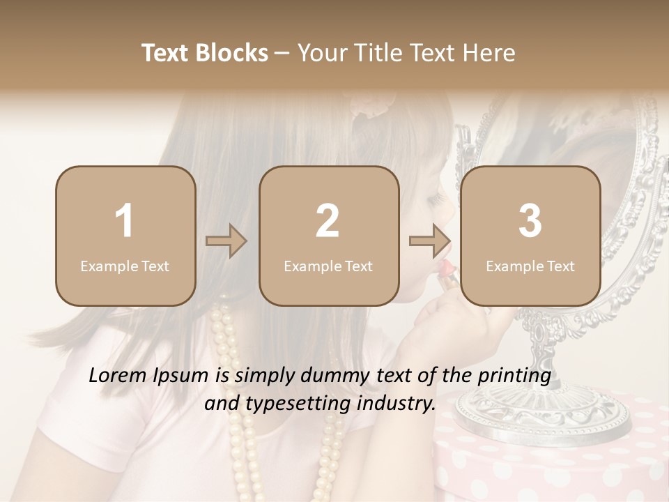 A Little Girl Brushing Her Teeth In Front Of A Mirror PowerPoint Template