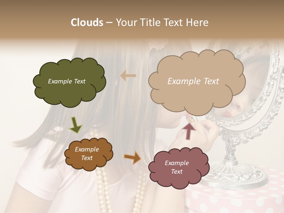 A Little Girl Brushing Her Teeth In Front Of A Mirror PowerPoint Template