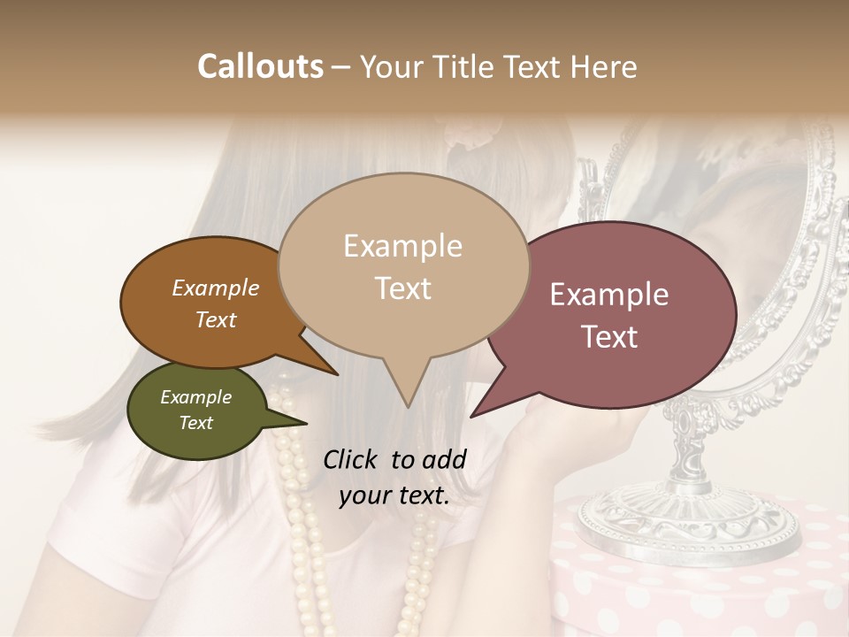 A Little Girl Brushing Her Teeth In Front Of A Mirror PowerPoint Template