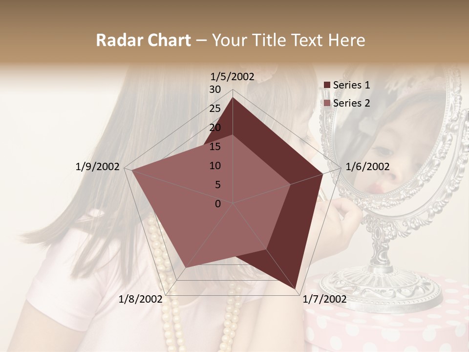 A Little Girl Brushing Her Teeth In Front Of A Mirror PowerPoint Template