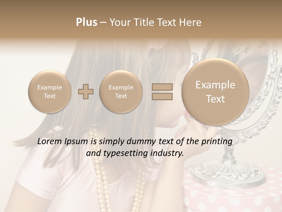 A Little Girl Brushing Her Teeth In Front Of A Mirror PowerPoint Template