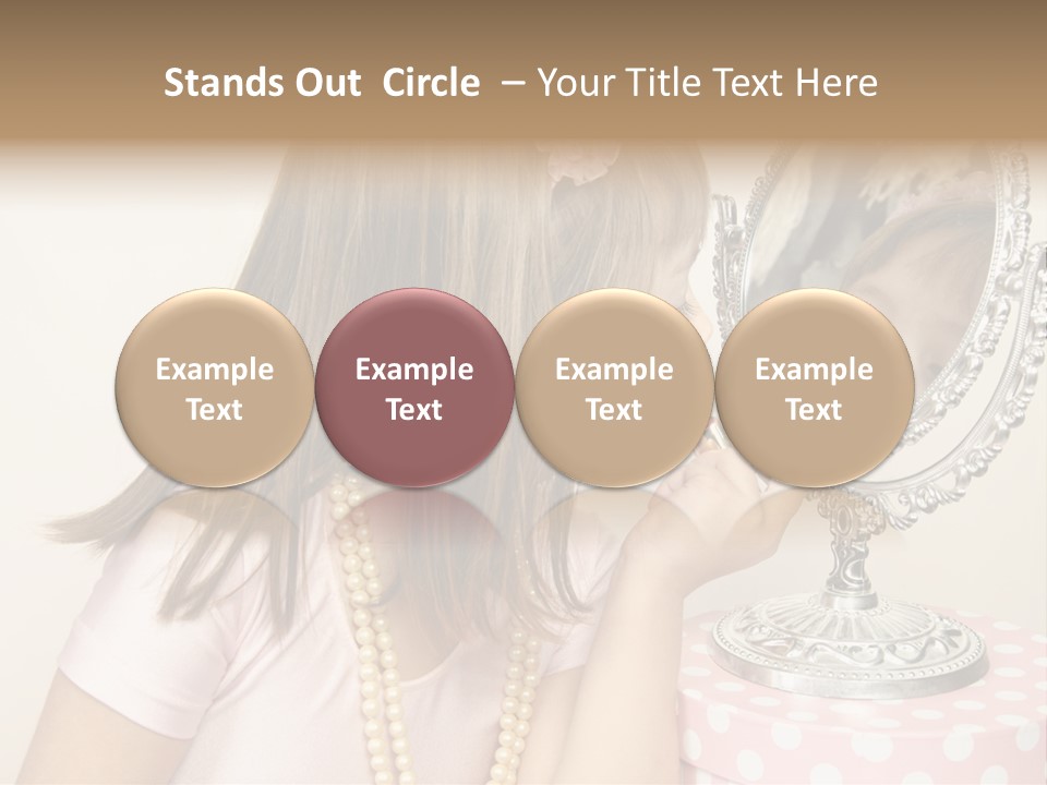 A Little Girl Brushing Her Teeth In Front Of A Mirror PowerPoint Template