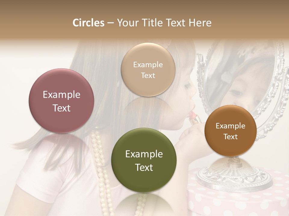 A Little Girl Brushing Her Teeth In Front Of A Mirror PowerPoint Template