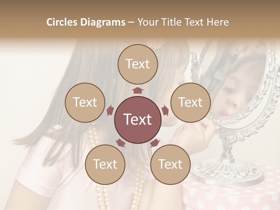 A Little Girl Brushing Her Teeth In Front Of A Mirror PowerPoint Template