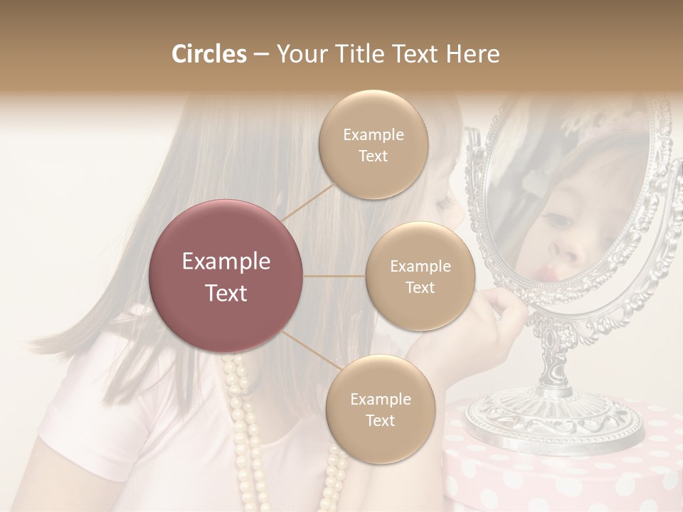 A Little Girl Brushing Her Teeth In Front Of A Mirror PowerPoint Template