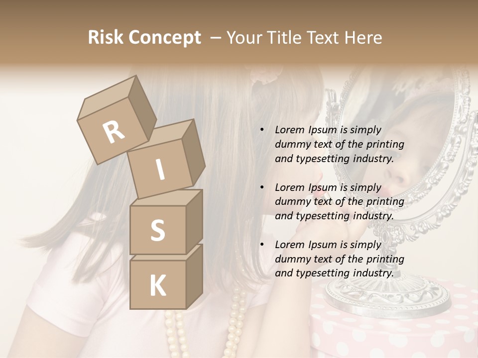 A Little Girl Brushing Her Teeth In Front Of A Mirror PowerPoint Template