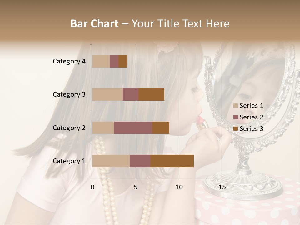 A Little Girl Brushing Her Teeth In Front Of A Mirror PowerPoint Template