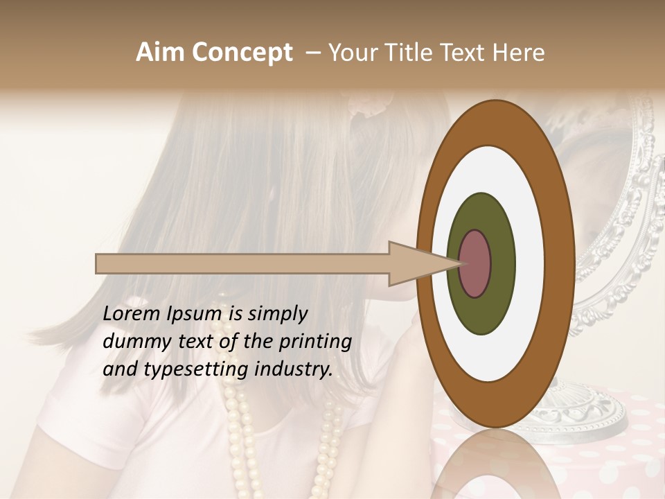 A Little Girl Brushing Her Teeth In Front Of A Mirror PowerPoint Template