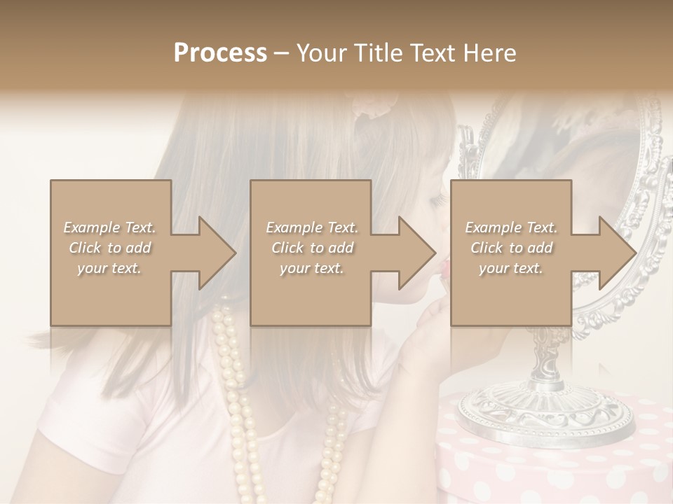 A Little Girl Brushing Her Teeth In Front Of A Mirror PowerPoint Template