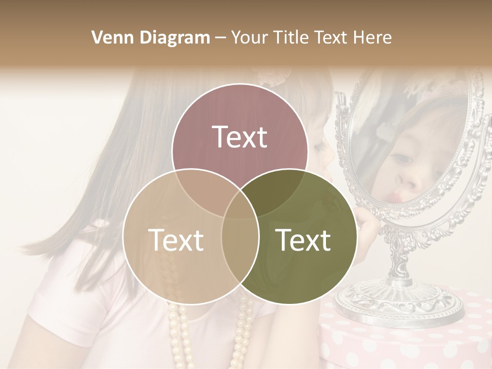 A Little Girl Brushing Her Teeth In Front Of A Mirror PowerPoint Template