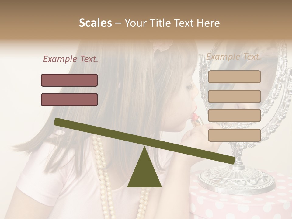 A Little Girl Brushing Her Teeth In Front Of A Mirror PowerPoint Template