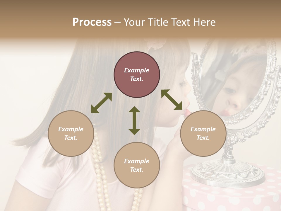A Little Girl Brushing Her Teeth In Front Of A Mirror PowerPoint Template