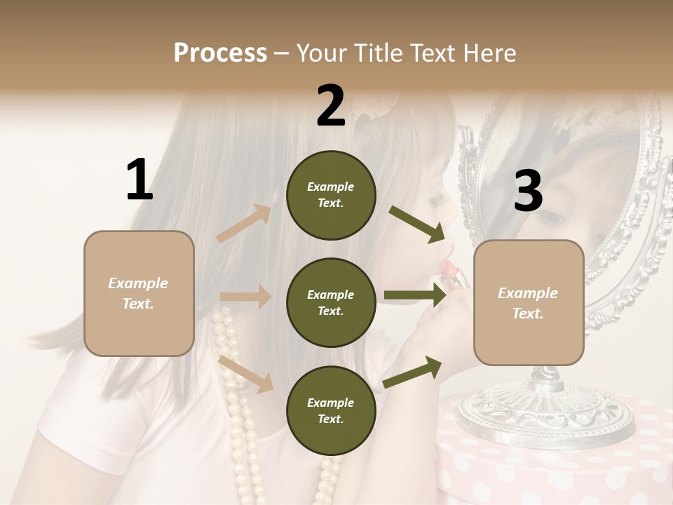 A Little Girl Brushing Her Teeth In Front Of A Mirror PowerPoint Template