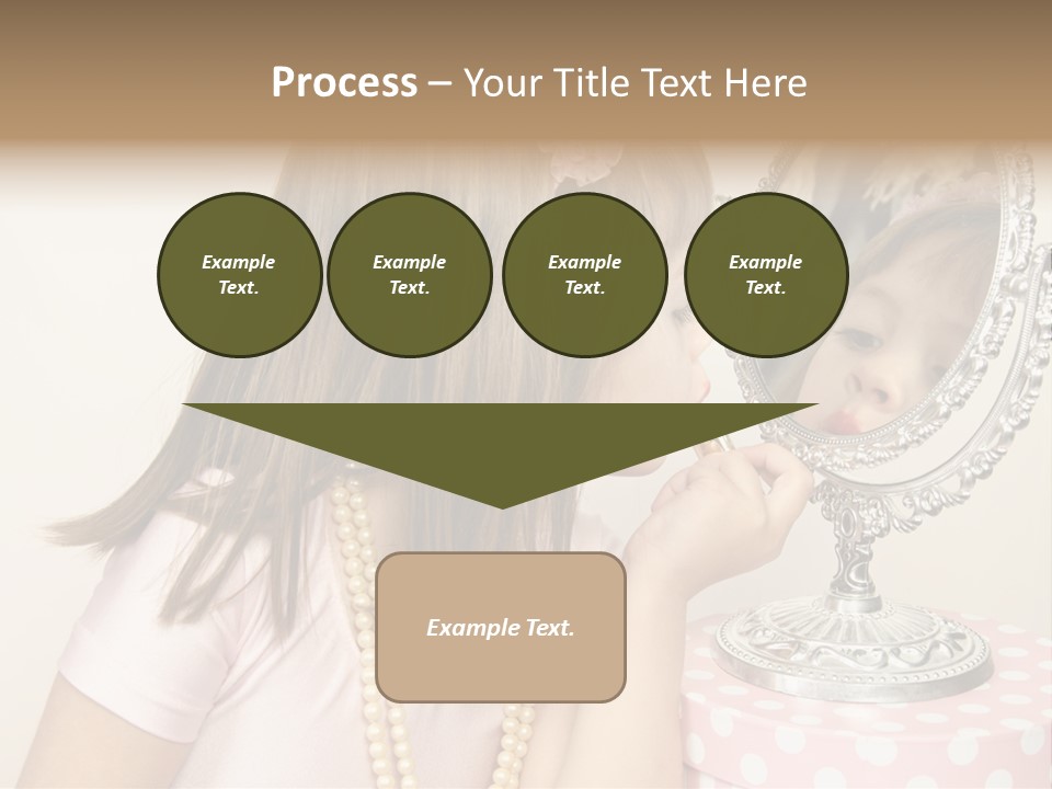 A Little Girl Brushing Her Teeth In Front Of A Mirror PowerPoint Template