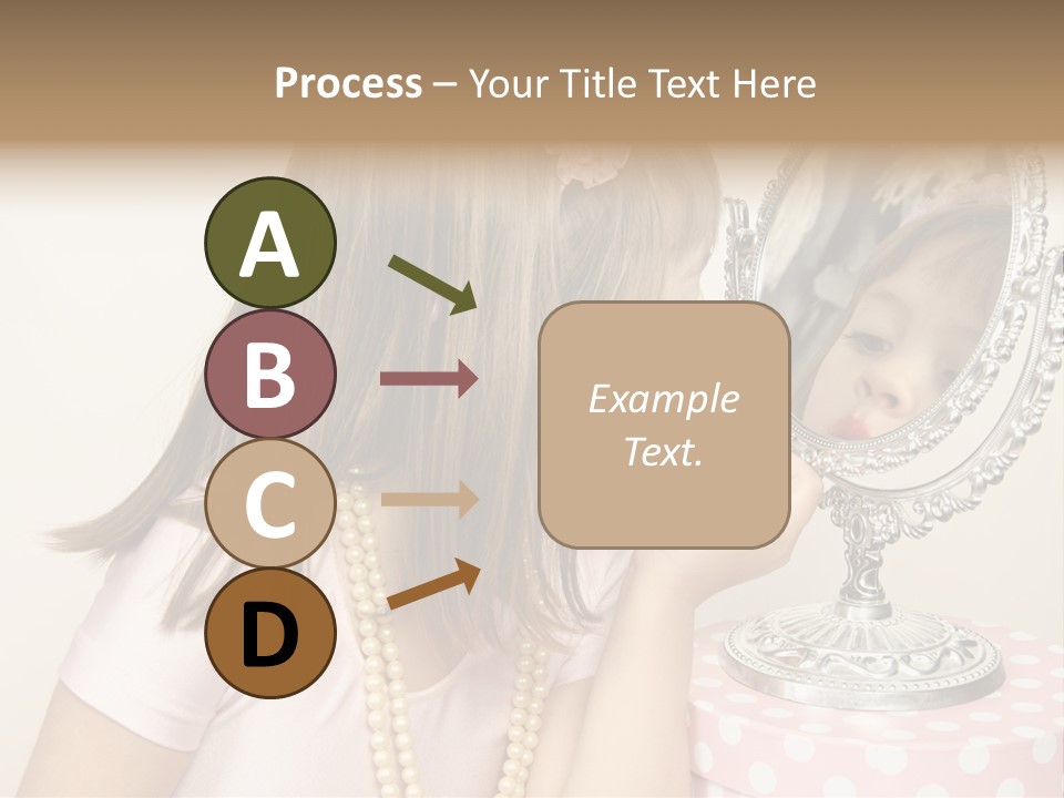 A Little Girl Brushing Her Teeth In Front Of A Mirror PowerPoint Template