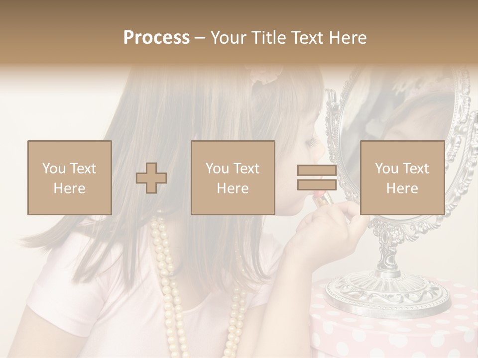 A Little Girl Brushing Her Teeth In Front Of A Mirror PowerPoint Template