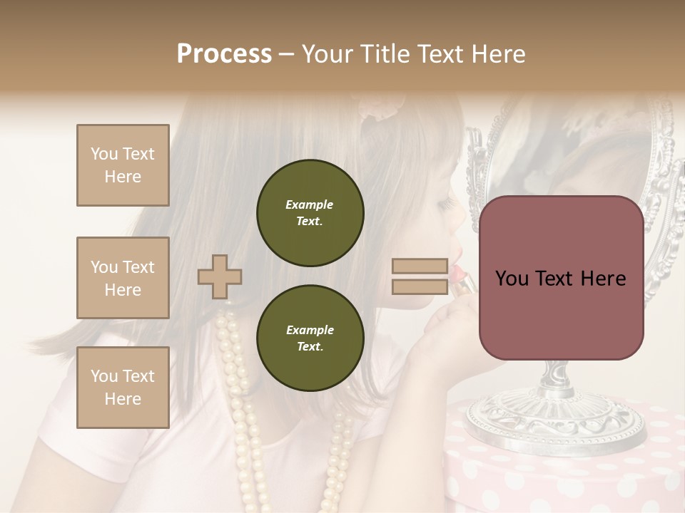 A Little Girl Brushing Her Teeth In Front Of A Mirror PowerPoint Template