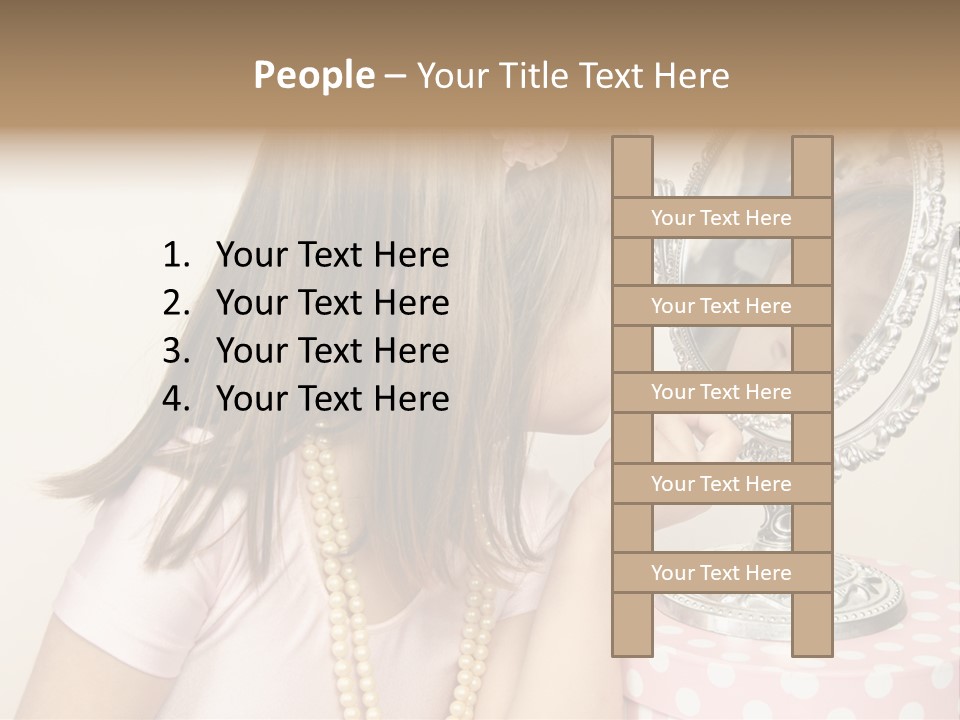 A Little Girl Brushing Her Teeth In Front Of A Mirror PowerPoint Template